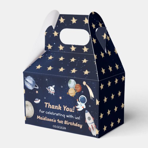 Outer Space Planets  Rocket Ship Birthday Party Favor Boxes