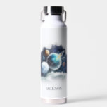 Outer Space Planets Rocket Ship Personalized Kids Water Bottle<br><div class="desc">Outer Space Planets Rocket Ship Personalized Kids Water Bottle</div>