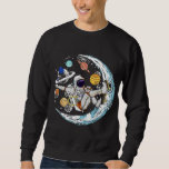 Outer Space Planets Skater Moon Skateboarder Astro Sweatshirt