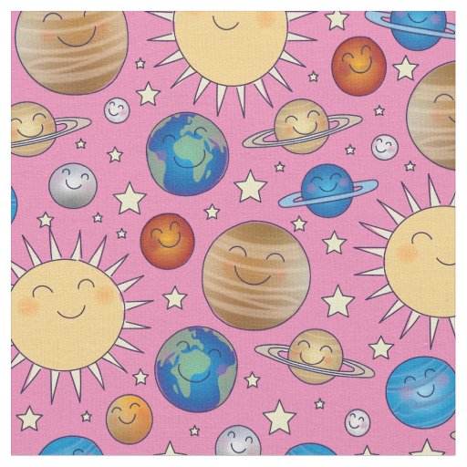 Outer Space Planets Solar System Fabric