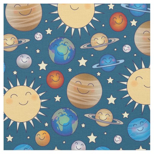Outer Space Planets Solar System Fabric