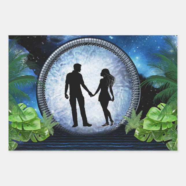 Outer Space Portal  Wrapping Paper Sheets (Front)