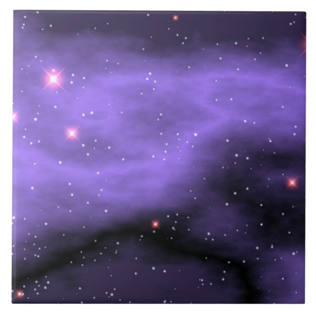 Outer Space | Purple Galaxy Ceramic Tile (Front)