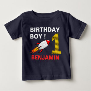 Outer Space Rocket 1st Birthday Party Baby T-Shirt