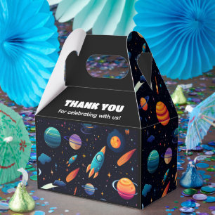 Outer Space Rocket Birthday Party Favor Box