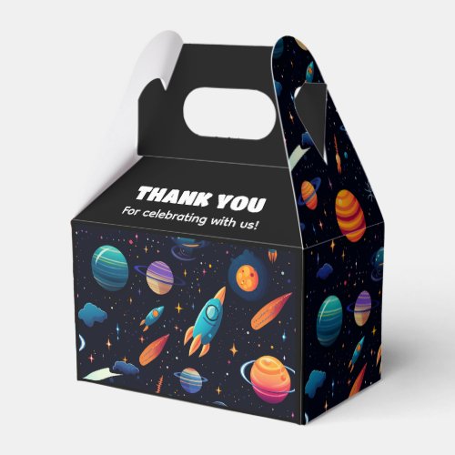 Outer Space Rocket Birthday Party Favor Box