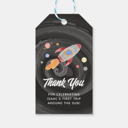 Outer Space Rocket Boys Birthday Party Favor Gift Tags