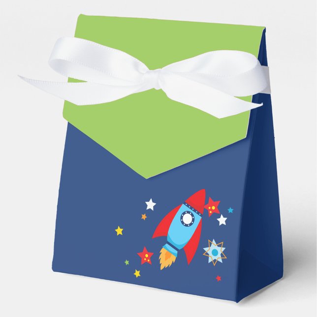 Outer Space Rocket Navy & Green Gift Favor Boxes (Zazzle Outer Space Rocket Navy & Green Gift Favor Boxes)