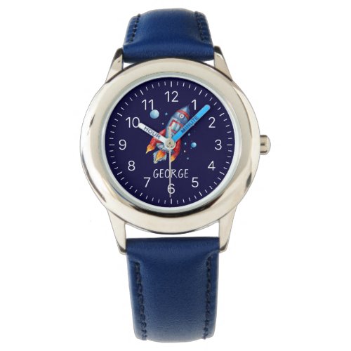 Outer Space Rocket Personalized Kids Watch