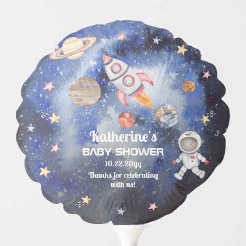 Outer Space Rocket Planets Boy Baby Shower Balloon