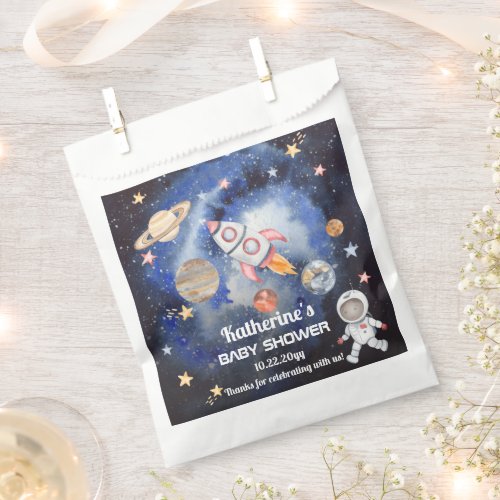 Outer Space Rocket Planets Boy Baby Shower Favor Bag