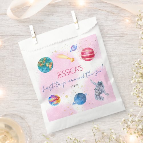Outer Space Rocket Planets girl Birthday Favor Bag