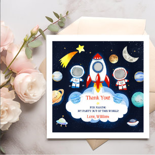 Outer Space Rocket Planets Paper Plates Napkins