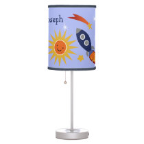 Outer Space/Rocket/Planets/Stars Nursery Lamp