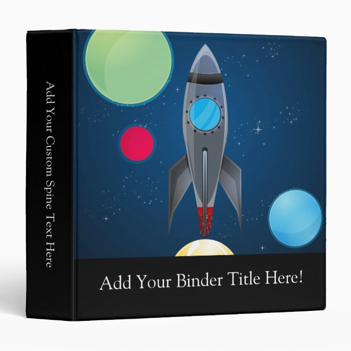 Outer Space Rocket Ship Binders