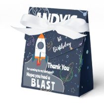 Outer Space Rocket Ship Birthday Party Thank You Favor Boxes