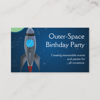 Outer Space Rocket Ship Business Card