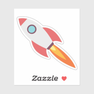 Outer Space Rocket Ship Cartoon Sticker