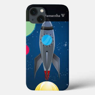 Outer Space Rocket Ship iPhone 13 Case