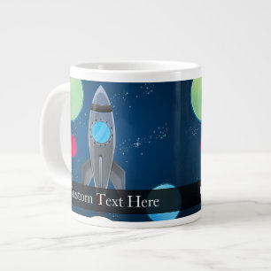 Outer Space Rocket Ship Large Coffee Mug