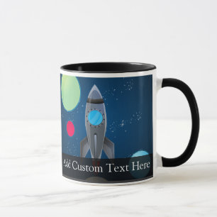 Outer Space Rocket Ship Mug