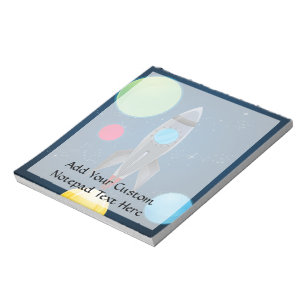 Outer Space Rocket Ship Notepad
