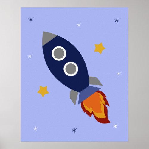 Outer SpaceRocket Ship Nursery Art Print 2 of 4