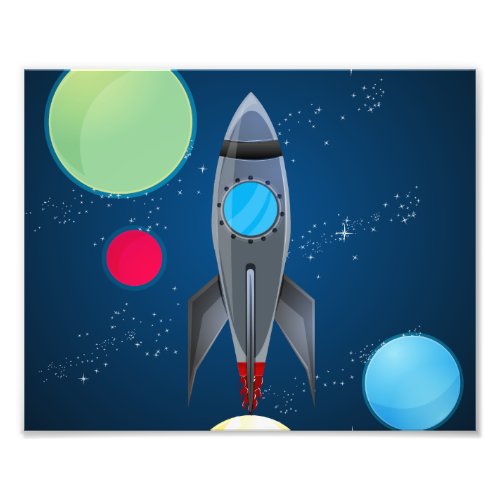 Outer Space Rocket Ship Photo Print