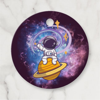 Outer Space Rocket Theme Party Cupcake Toppers Favor Tags