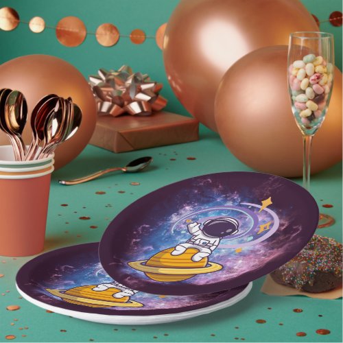 Outer Space Rocket Theme Party Cupcake Toppers Paper Plates