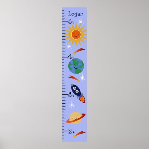 Outer Space Rockets Growth Chart Keep at 8x44