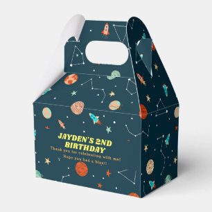 Outer Space Rockets Planets Birthday Thank You Favor Boxes