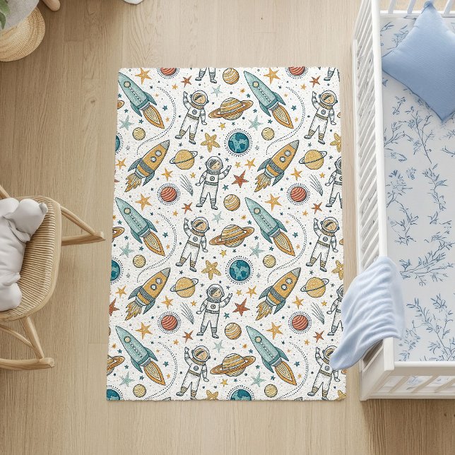 Outer Space Rug Pastel Decor for Boy’s Bedroom (Outer Space Rug Pastel Decor for Boy’s Bedroom)