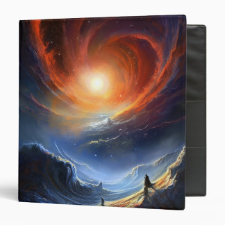 Outer Space Sci Fi Landscape Art 3 Ring Binder