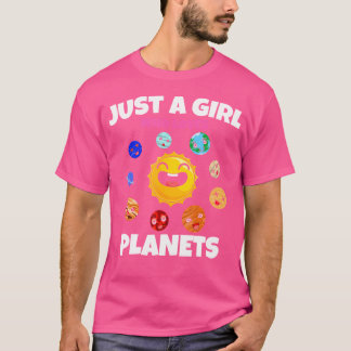 Outer Space Science Cute Planets Lover Girls Women T-Shirt
