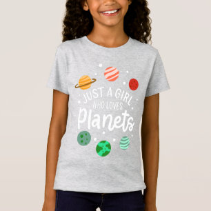 Outer Space Science Girl Who Loves Planets T-Shirt