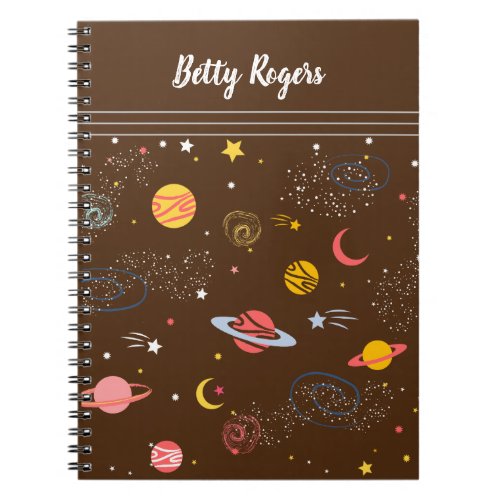 Outer Space Seamless Pattern Notebook