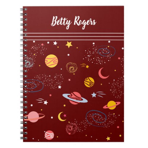 Outer Space Seamless Pattern Notebook