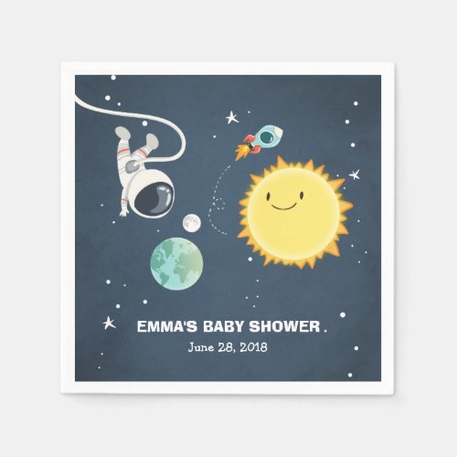 Outer Space Shower Napkins rocket Astronaut Ship