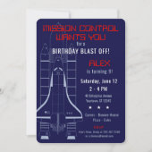 Outer Space Shuttle / Astronaut Birthday Invitation (Front)
