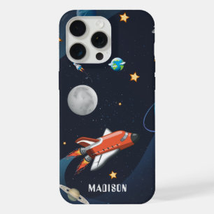 Outer Space Shuttle Travel Moon Stars Personalized iPhone 15 Pro Max Case