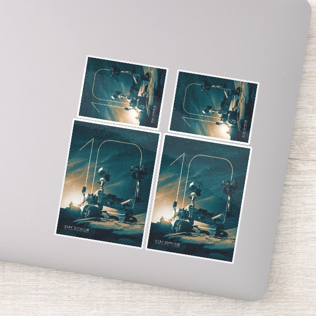 Outer Space, Solar System, 10 Years of Curiosity Sticker (Detail)
