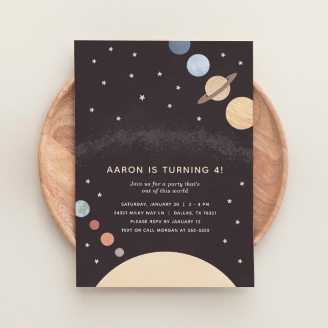 Outer Space Solar System Birthday Party Invitation (Creator Uploaded)