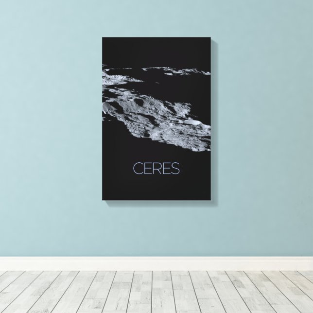 Outer Space, Solar System, Dwarf Planet Ceres Canvas Print (Insitu(Wood Floor))