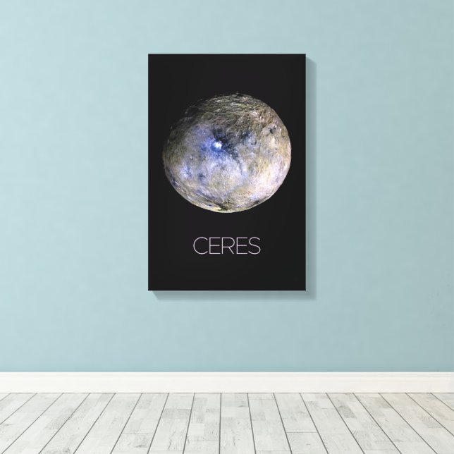 Outer Space, Solar System, Dwarf Planet Ceres Canvas Print (Insitu(Wood Floor))