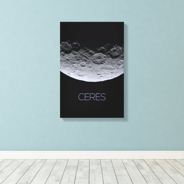 Outer Space, Solar System, Dwarf Planet Ceres Canvas Print (Insitu(Wood Floor))