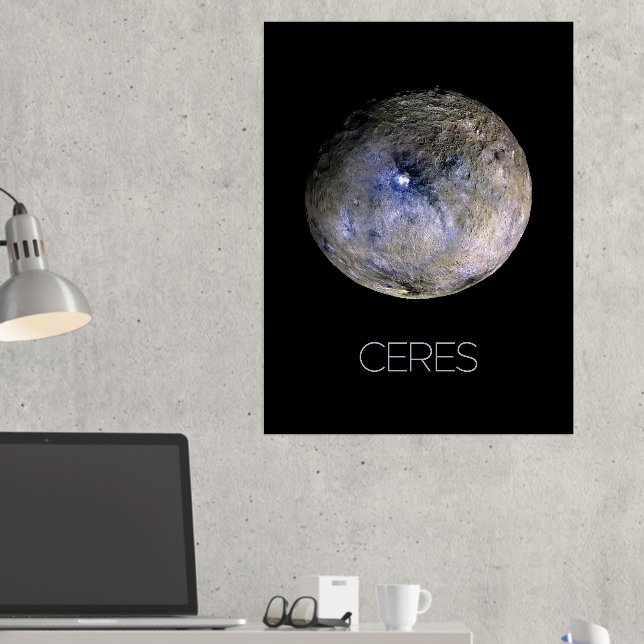 Outer Space, Solar System, Dwarf Planet Ceres Foil Prints (In Situ (Desk 2))