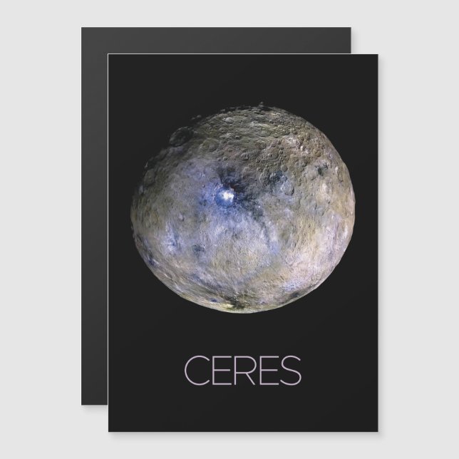 Outer Space, Solar System, Dwarf Planet Ceres Magnetic Invitation (Front/Back)