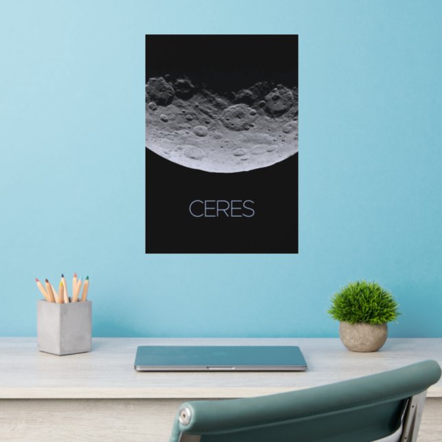 Outer Space, Solar System, Dwarf Planet Ceres Wall Decal (Home Office 2)