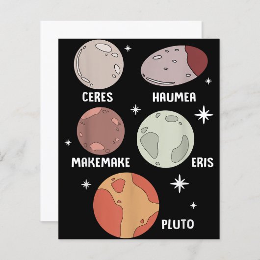 Outer Space Solar System Dwarf Planet For Kids (Front/Back)